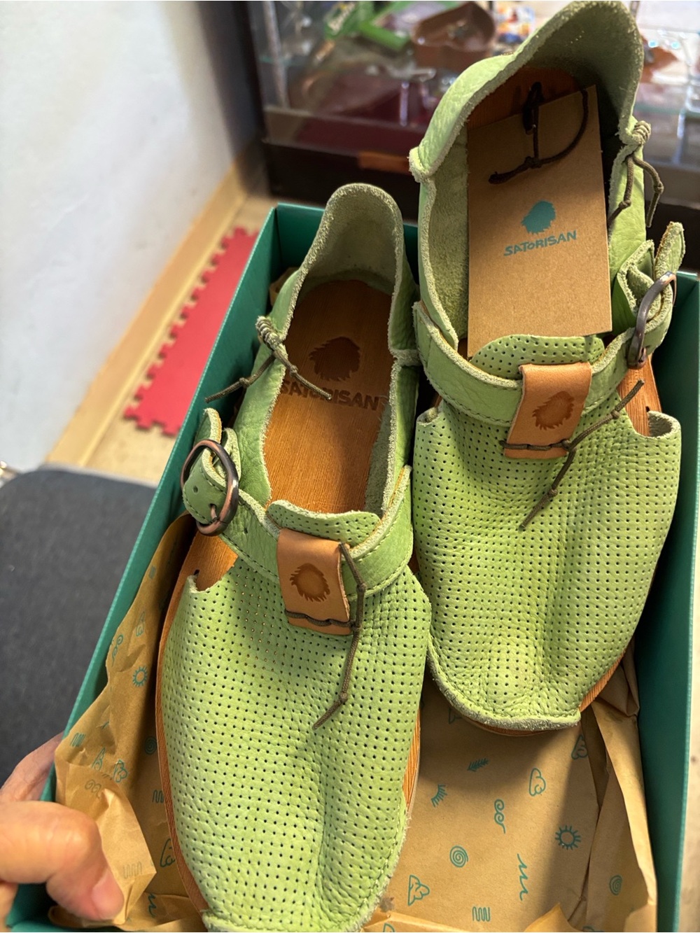 Sundance shoes Marnie Green Perforated Leather Slip-On Shoes